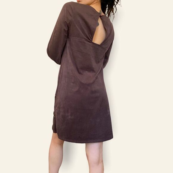 Wrangler (S) Long Sleeve Faux Suede Eyelett Dress - Picture 2 of 6